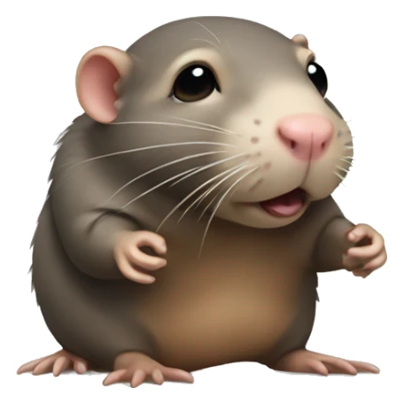 Mole rat with a bow in its hair sticker
