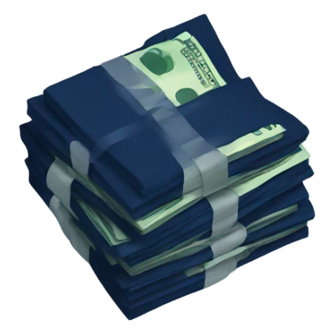 navi blue stack of money sticker