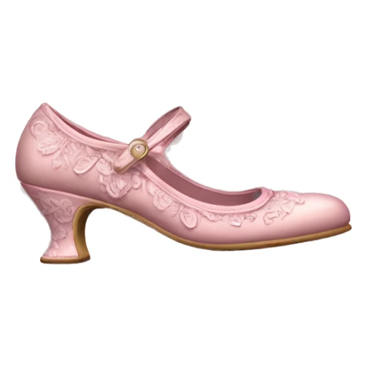 vintage rococo pale pink mary jane shoes sticker