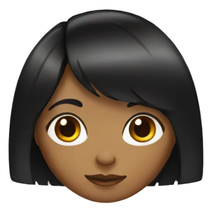 brown girl with black hair and bangs sticker