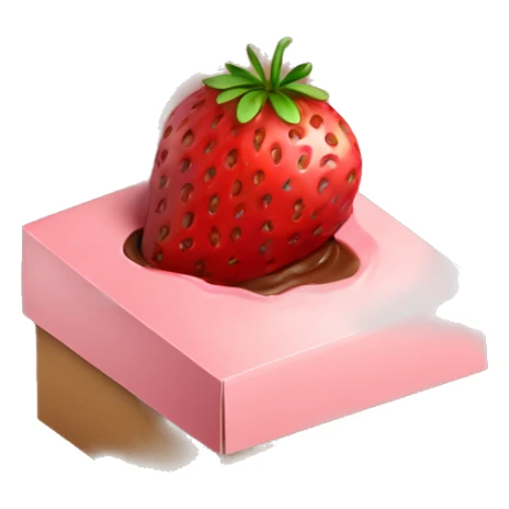 Strawberry dessert in chocolate in a box sticker
