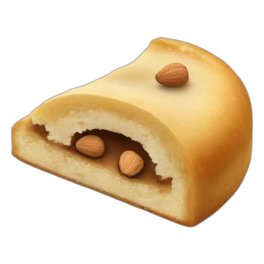 It is a sweet pastry in half-moon shape, filled with ground almonds, hazelnuts, or walnuts, and sugar sticker