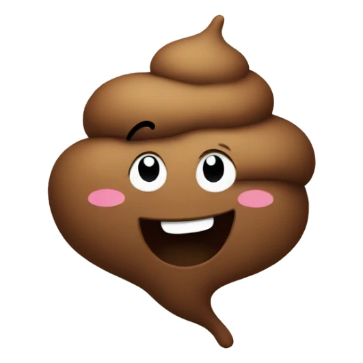 Poop emoji with smile one side curled up sticker