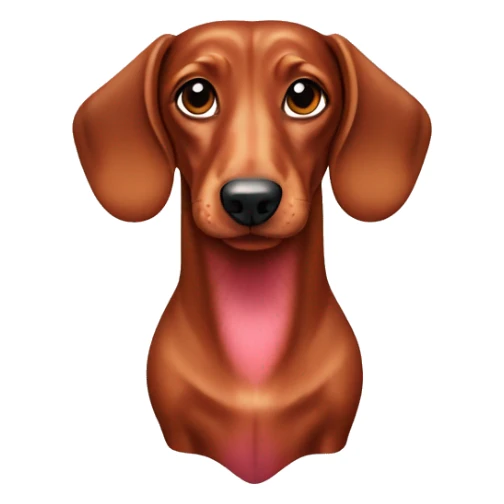 red brown dachshund with pinkish nose sticker