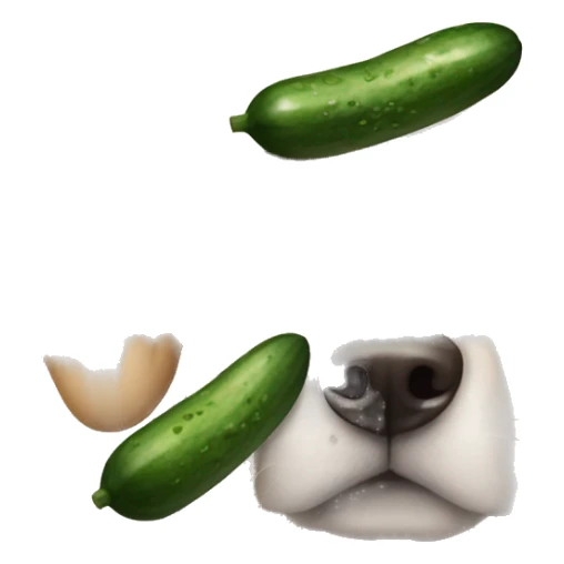 Dog with cucumbers on his eyes sticker
