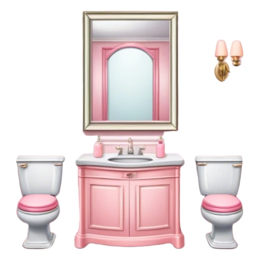Light pink washroom in vintage glamour style sticker