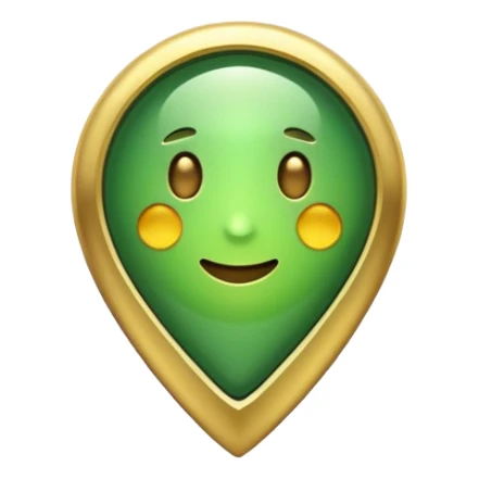 pin location with golden and green colours sticker