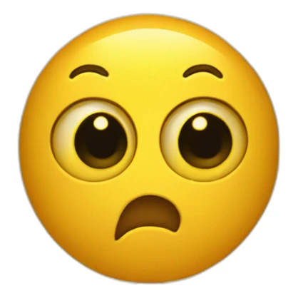 yellow glossy round emoji with big eyes reading a book sticker