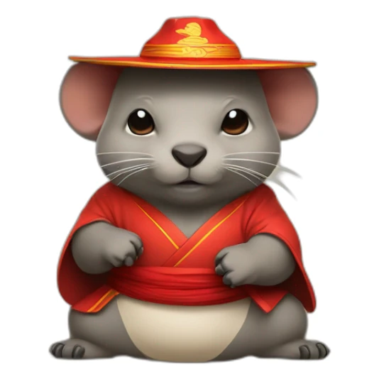 kung fu wombat with chinese hat sticker