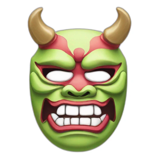 chewing gum japanese oni mask sticker