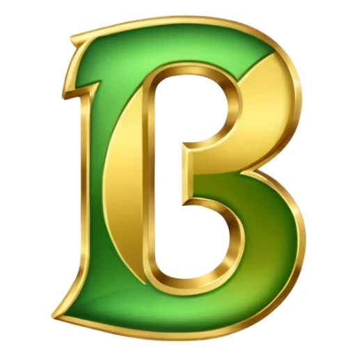 number seven  in golden and green shadows sticker