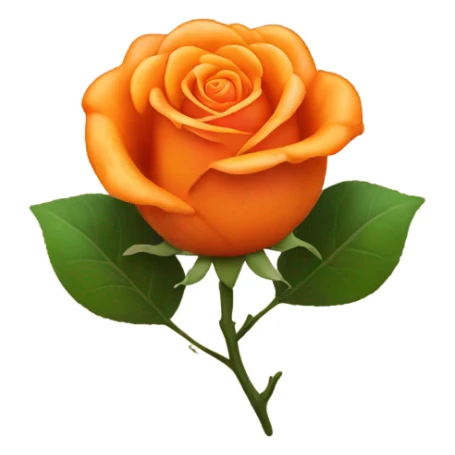 Orange aesthetic heart in which there is a bright orange rose  sticker