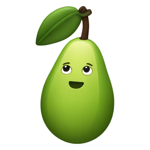 A microphone but with an avocado shape and color sticker