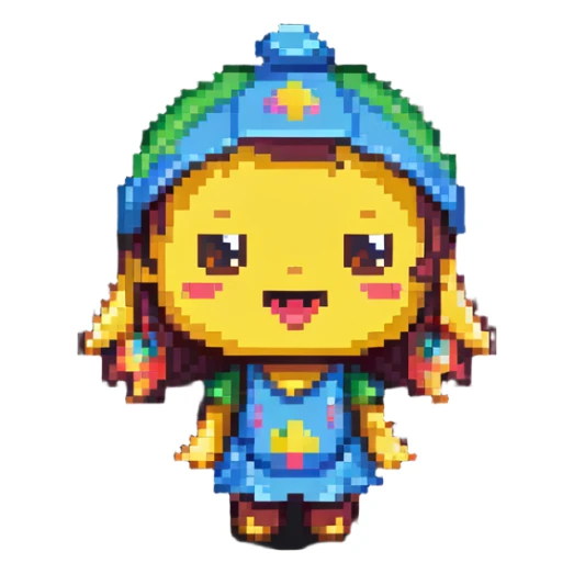 playful cartoon character, chibi proportions, cheerful pose sticker