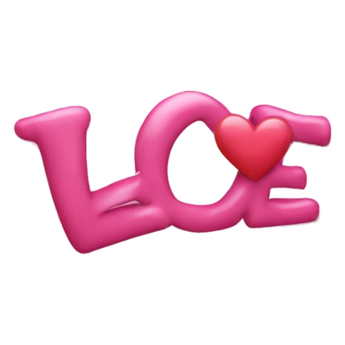 Word love in pink sticker