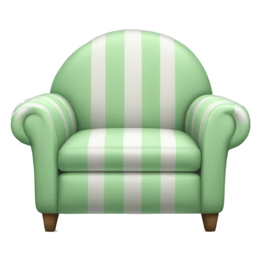 Striped pastel green and white sofa chair sticker