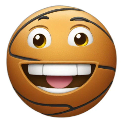 a foodball with a smile sticker