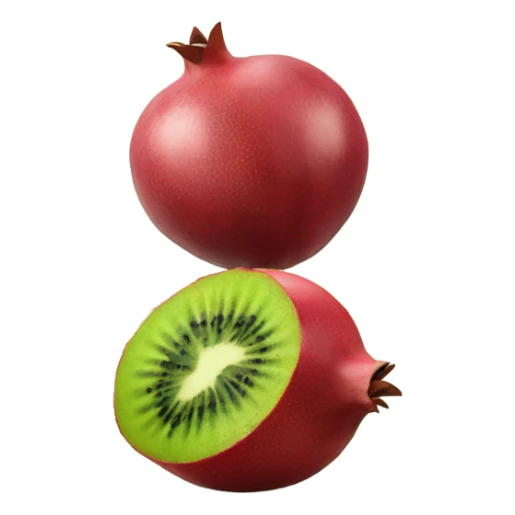 one kiwi and one pomegranate close to each other sticker