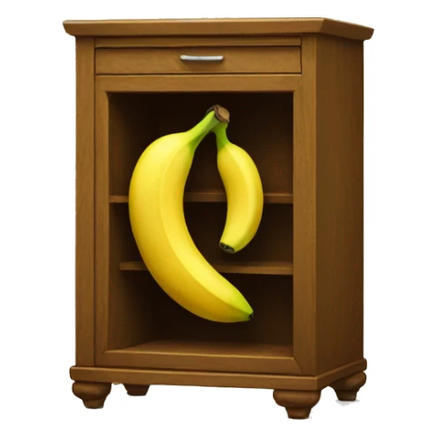 Cabinet with banana in front of it sticker