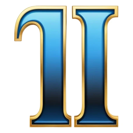 Bold Black-Blue-White-Gold Font Letter “i” sticker