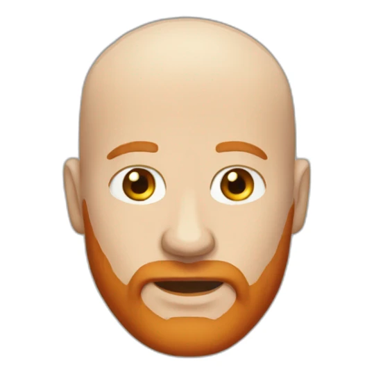 bald white man with red beard sticker