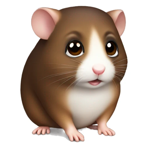 small cute dark brown hamster with cute big eyes  sticker