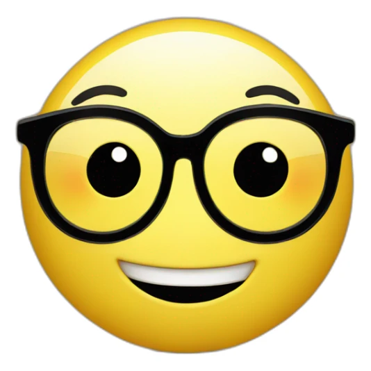 Yellow circle head With a cheerful expression with black eyes black glasses Hair on the head sticker