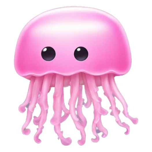 Jelly fish pastell pink no face  sticker