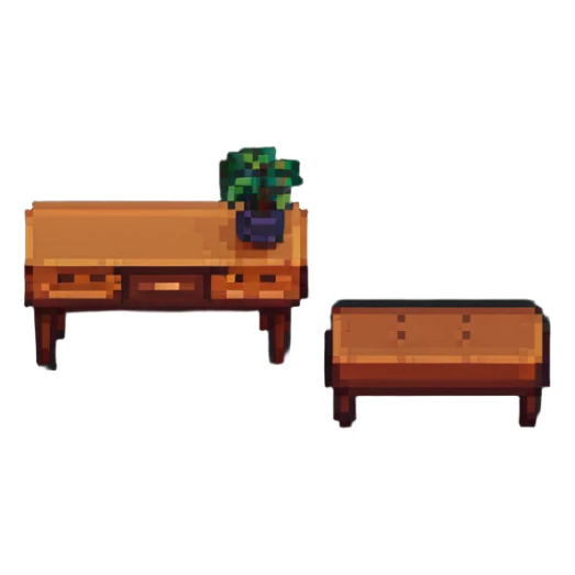 simple furniture design in pixel art style sticker