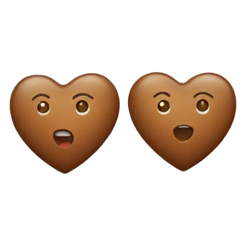Two brown love hearts sticker