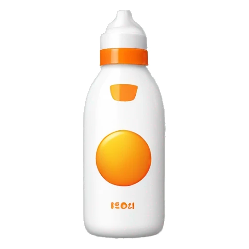 White sunscreen bottle with an orange lid and a sur in the middle sticker