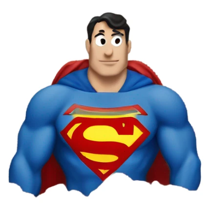 Superman sitting on the poop emoji sticker