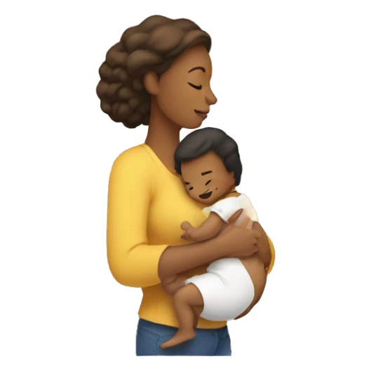 Mom holds the baby in her arms facing each other sticker
