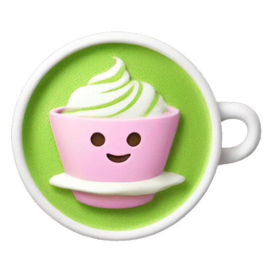 Aesthetic matcha latte in pink cup sticker