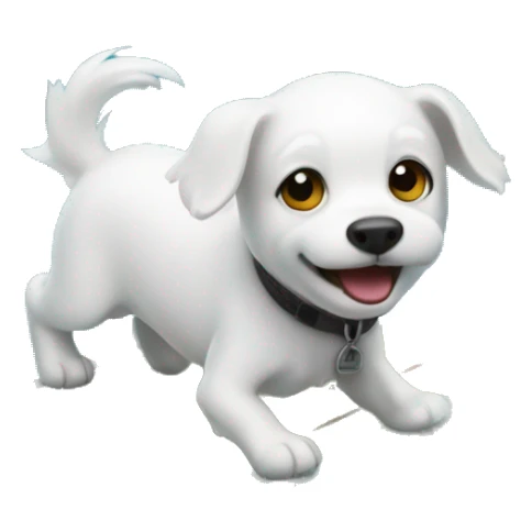 Little white dog surfing in ocean sticker