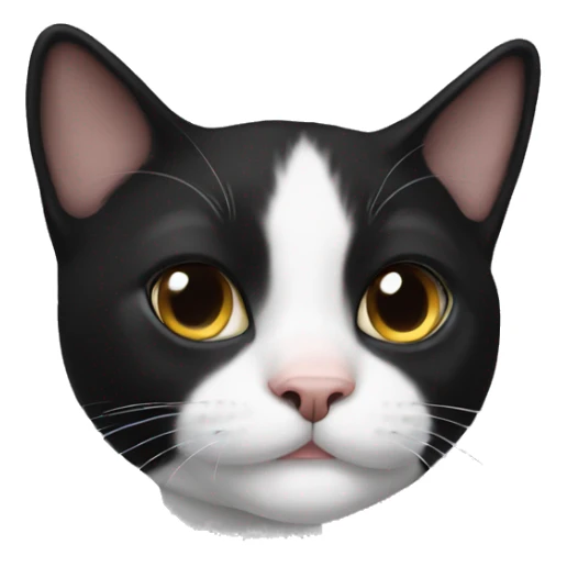 Tuxedo cat with black chin sticker