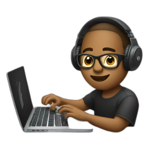Music Producer making music in a Macbook sticker