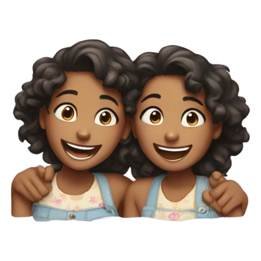 Girls sharing a joyful moment sticker