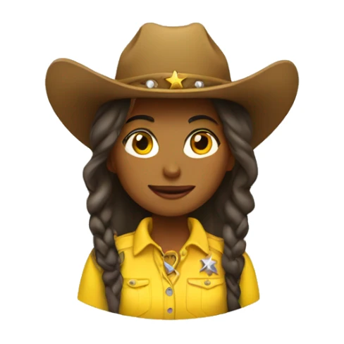 cowgirl in yellow  sticker