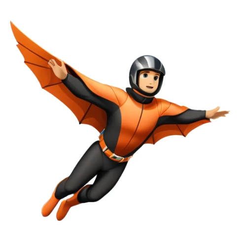 A daring wingsuit athlete soaring between towering mountains, with their wingsuit fully stretched, cutting through the air at high speed. The background features dramatic cliffs and a vast sky, emphasizing the thrill and freedom of base jumping. sticker