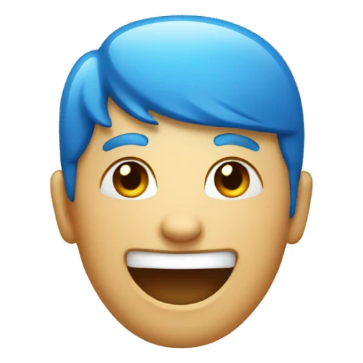 original smile emoji in blue color sticker