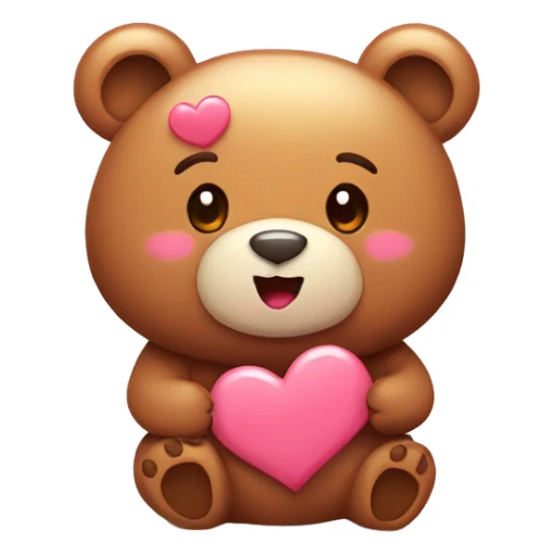 A cute sugary bear filled with hearts and sweetness. blushing with smooches all over  sticker
