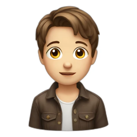 little boy child with brown hair sticker