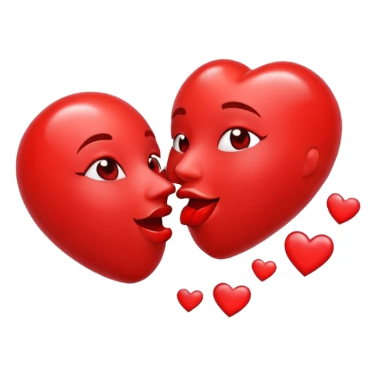 Heart shaped kiss emojis sticker