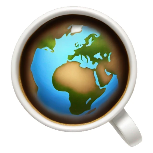 this same excat cup of coffe filed entirely withthe earth. it's content "the earth" shows. sticker