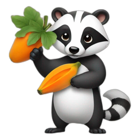 A badger holding a sign that says PAPAYA sticker