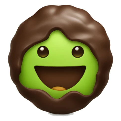 chocolate with green pistachio filling inside sticker