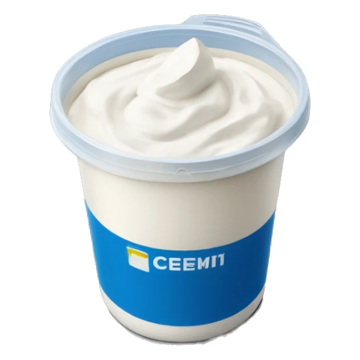 sour cream in a plastic container with a very plain blue label sticker