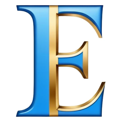 Bold Black-Blue-White-Gold Font Letter “F” sticker