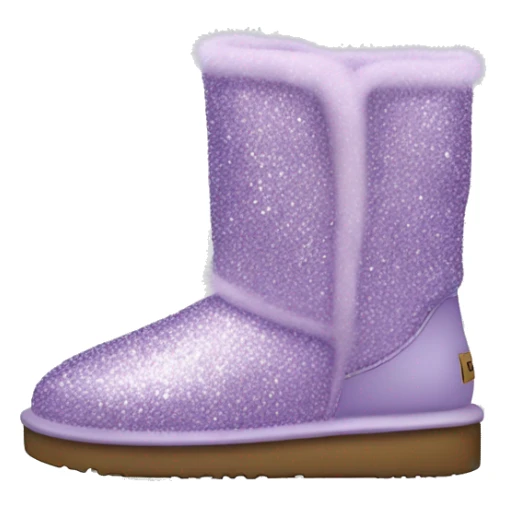 Realistic light purple glitter and fur Ugg boots. sticker